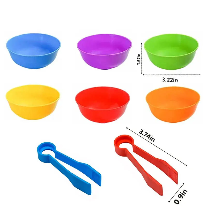 Arc-en-ciel amusant : jouet de tri Montessori avec pompons